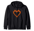 Burning Heart Fire Grunge Y2K Aesthetic T-Shirt - Minimalist Print Unisex - T-Shirt, Sweatshirt, Hoodie