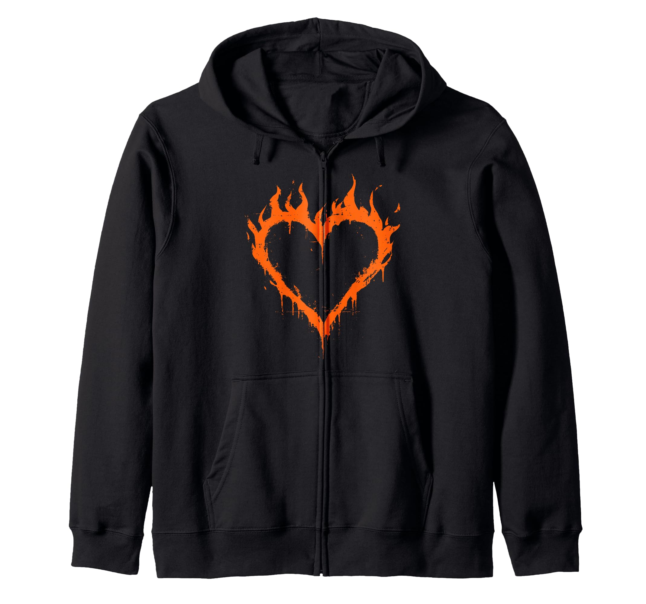Burning Heart Fire Grunge Y2K Aesthetic T-Shirt - Minimalist Print Unisex - T-Shirt, Sweatshirt, Hoodie