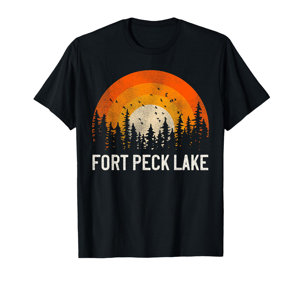Fort Peck Lake 70S 80S T-Shirt - Unique Graphic Men Women - T-Shirt, Sweatshirt, Hoodie