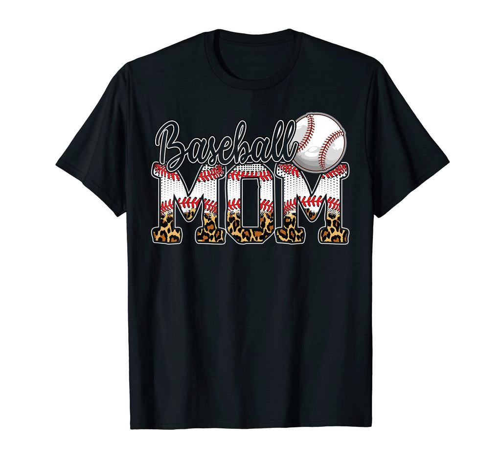 Leopard Baseball Mom Funny Mothers Day T-Shirt - Unique Graphic Men Women - T-Shirt, Sweatshirt, Hoodie