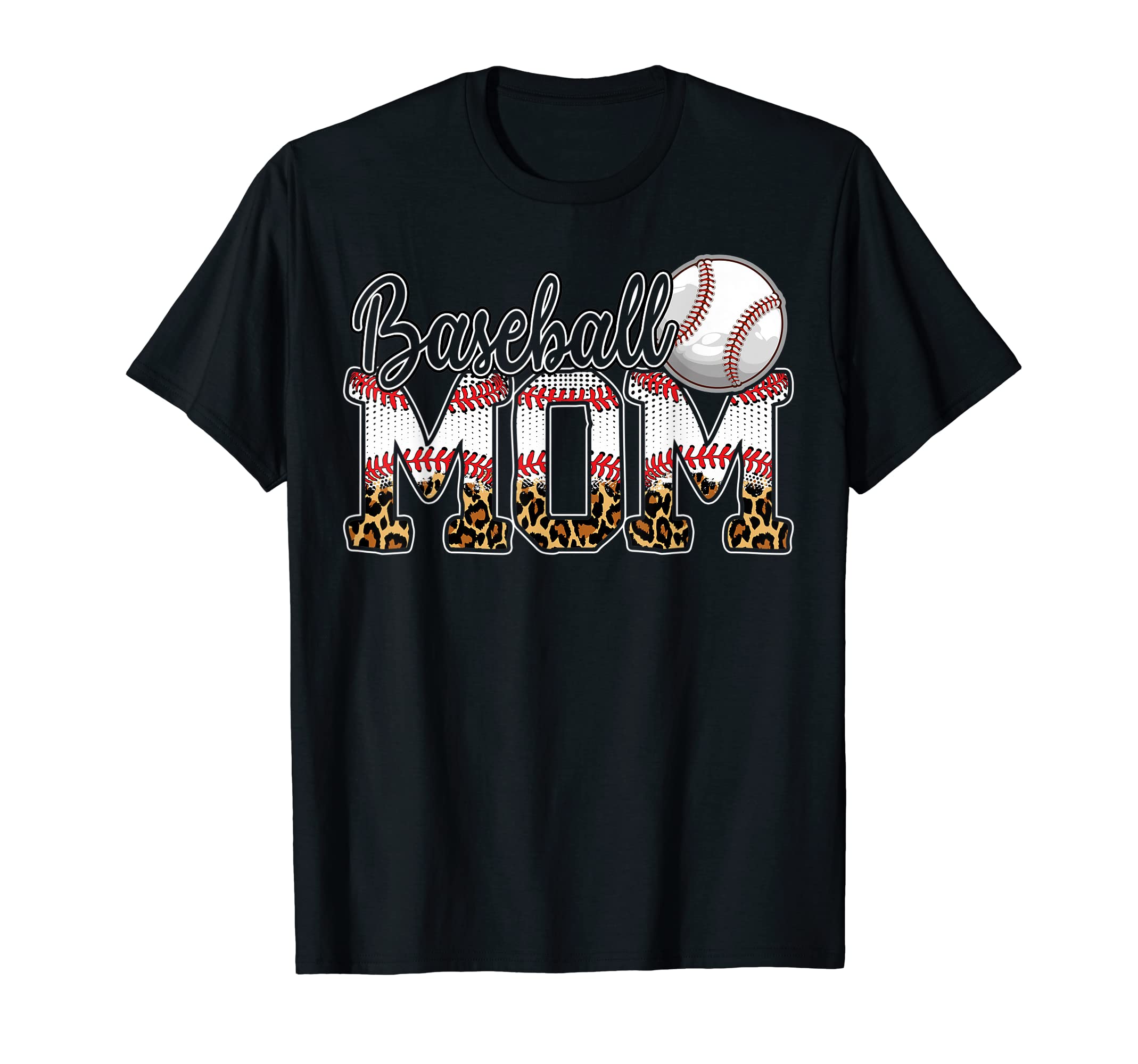 Leopard Baseball Mom Funny Mothers Day T-Shirt - Unique Graphic Men Women - T-Shirt, Sweatshirt, Hoodie