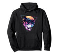 Vaporwave Skull And Crow Aesthetic Hoodie - Novelty Apparel for Adults - T-Shirt, Sweatshirt, Hoodie