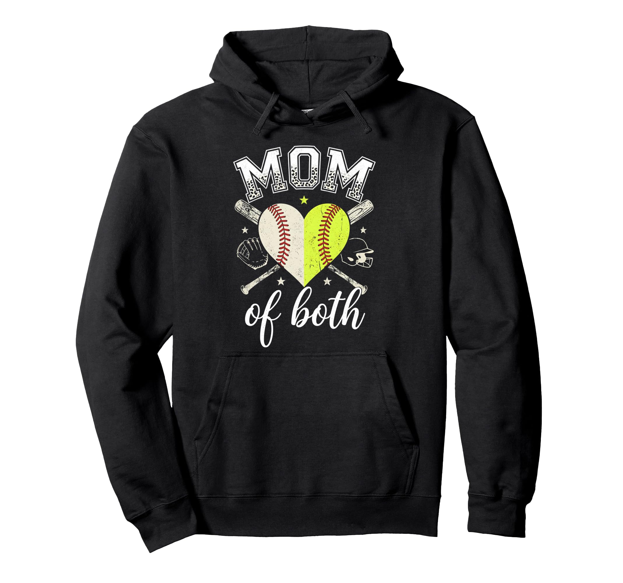 Funny Mom Both Game Day Baseball Softball Hoodie - Novelty Apparel Unisex - T-Shirt, Sweatshirt, Hoodie