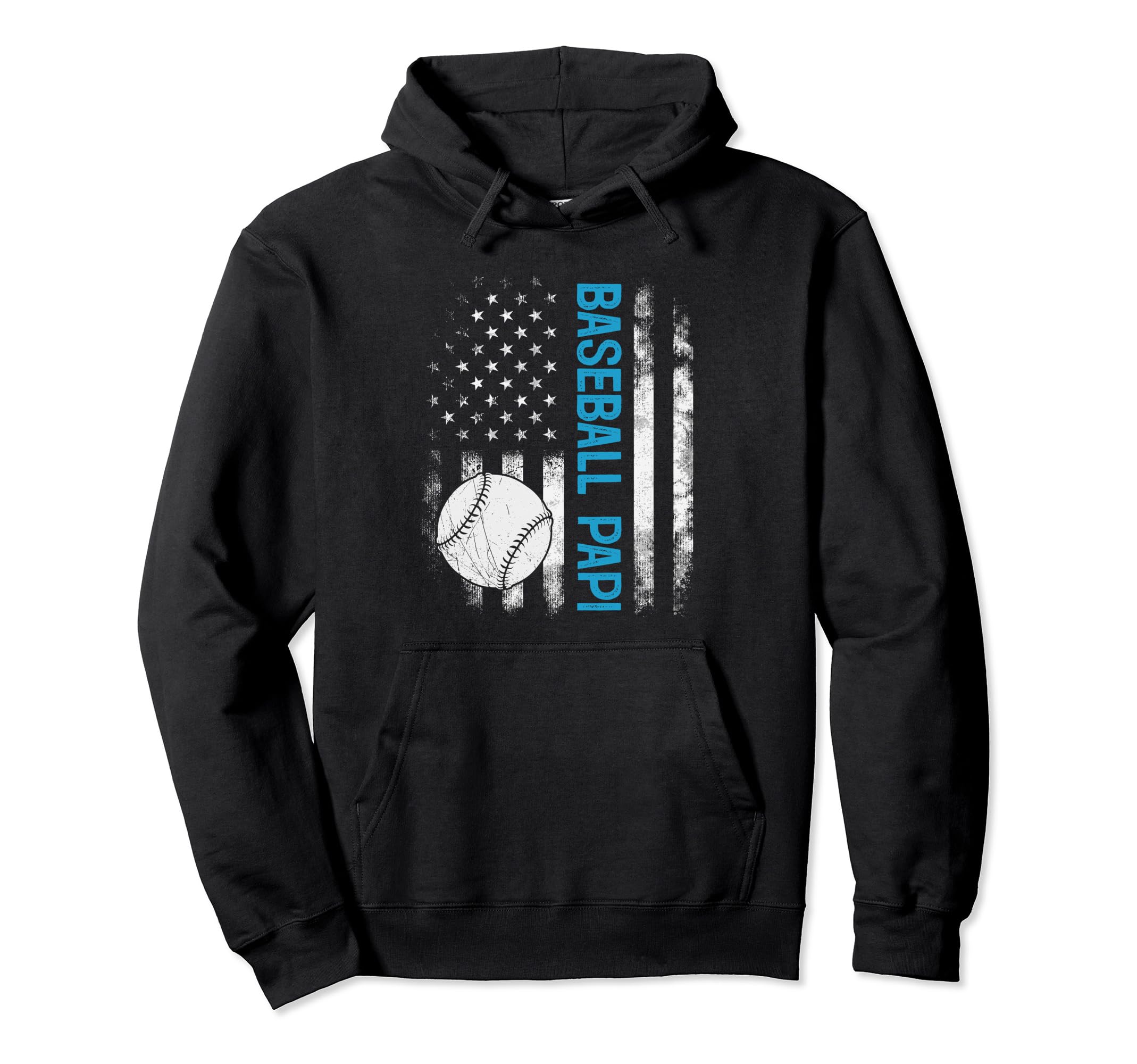 Baseball Papi American Flag Fathers Hoodie - Novelty Apparel for Adults - T-Shirt, Sweatshirt, Hoodie