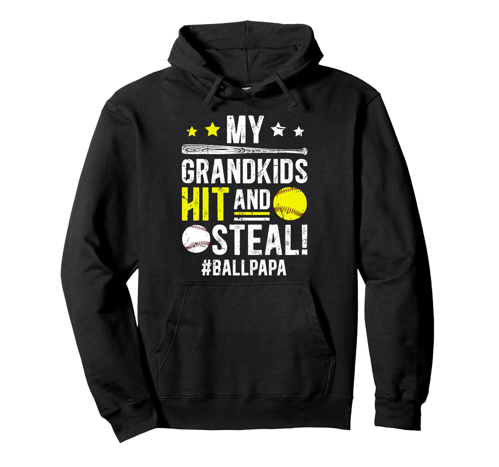 My Grandkids Hit And Steal Ball Hoodie - Casual Everyday Wear for Adults - T-Shirt, Sweatshirt, Hoodie