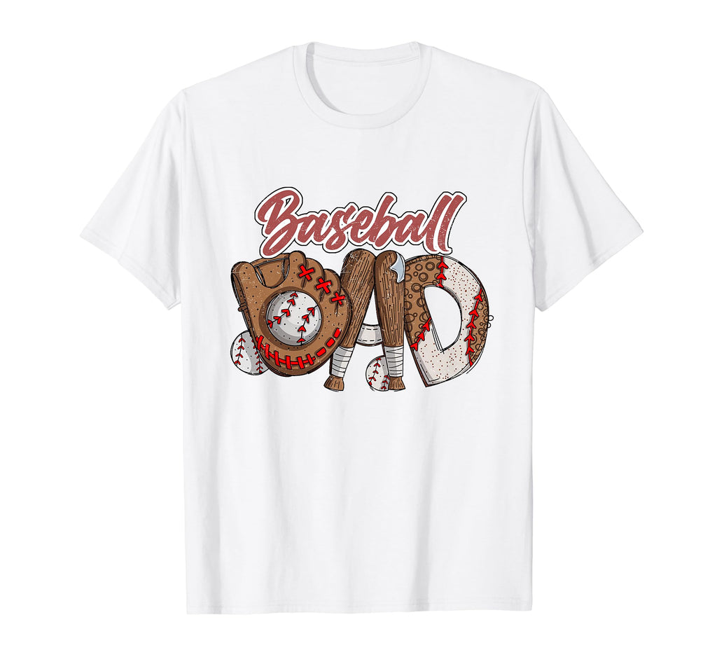 Baseball Dad Happy Fathers Day Wife T-Shirt - Trendy Graphic Men Women - T-Shirt, Sweatshirt, Hoodie