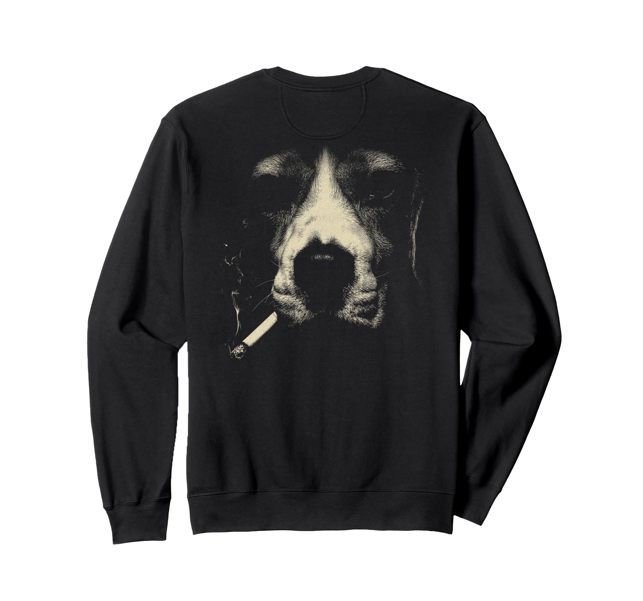 Beagle Smoking Cigarette Grunge Sweatshirt - Fun Novelty Design for Adults - T-Shirt, Sweatshirt, Hoodie