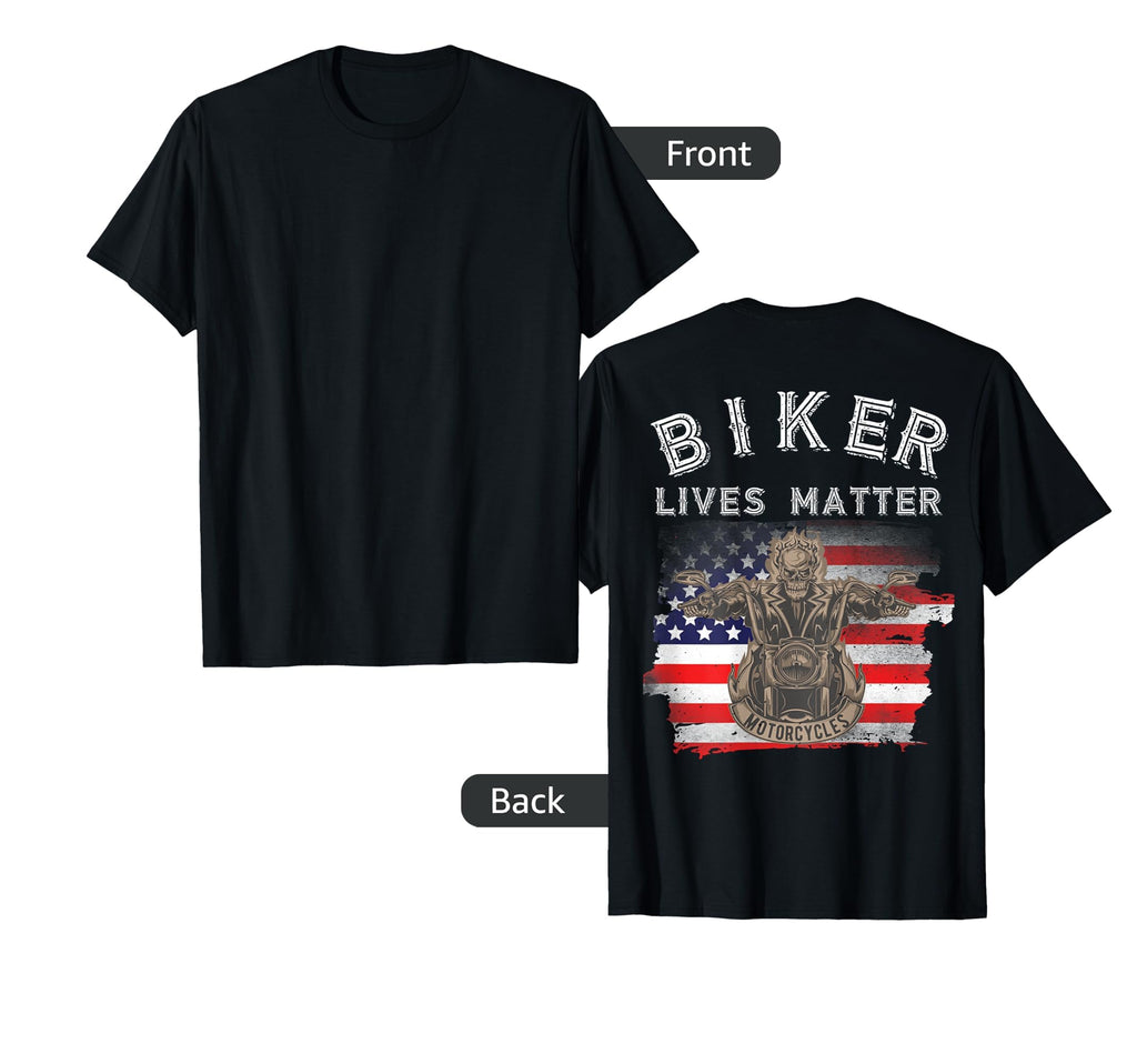 Biker Lives Matter Skeleton Distressed T-Shirt - Unique Graphic Men Women - T-Shirt, Sweatshirt, Hoodie