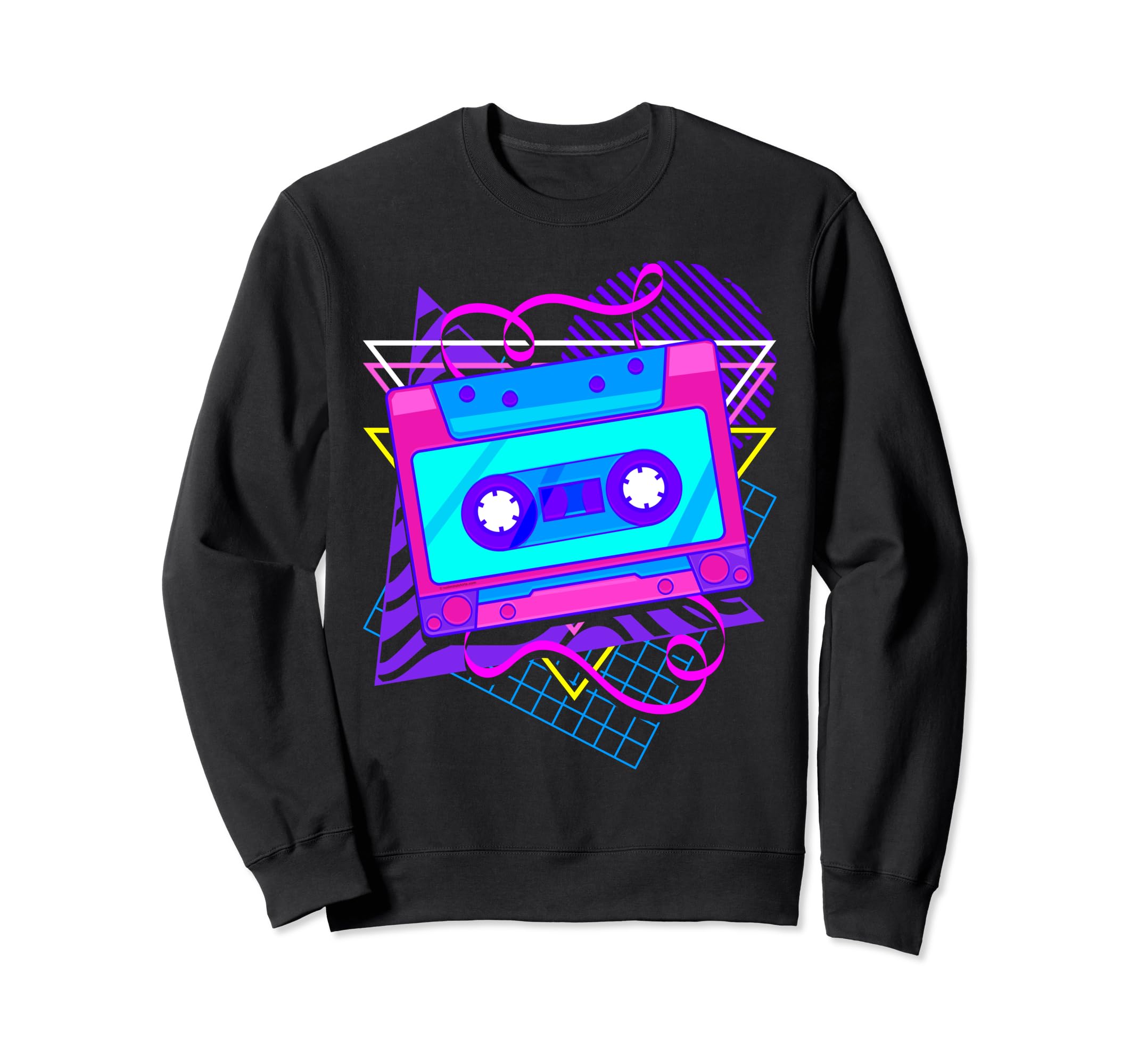 Synthwave Cassette Tape Sweatshirt - Fun Novelty Design for Adults - T-Shirt, Sweatshirt, Hoodie