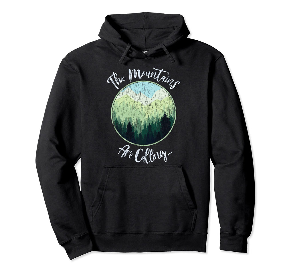 Mountains Are Calling Distressed Hoodie - Custom Art Print Men Women - T-Shirt, Sweatshirt, Hoodie