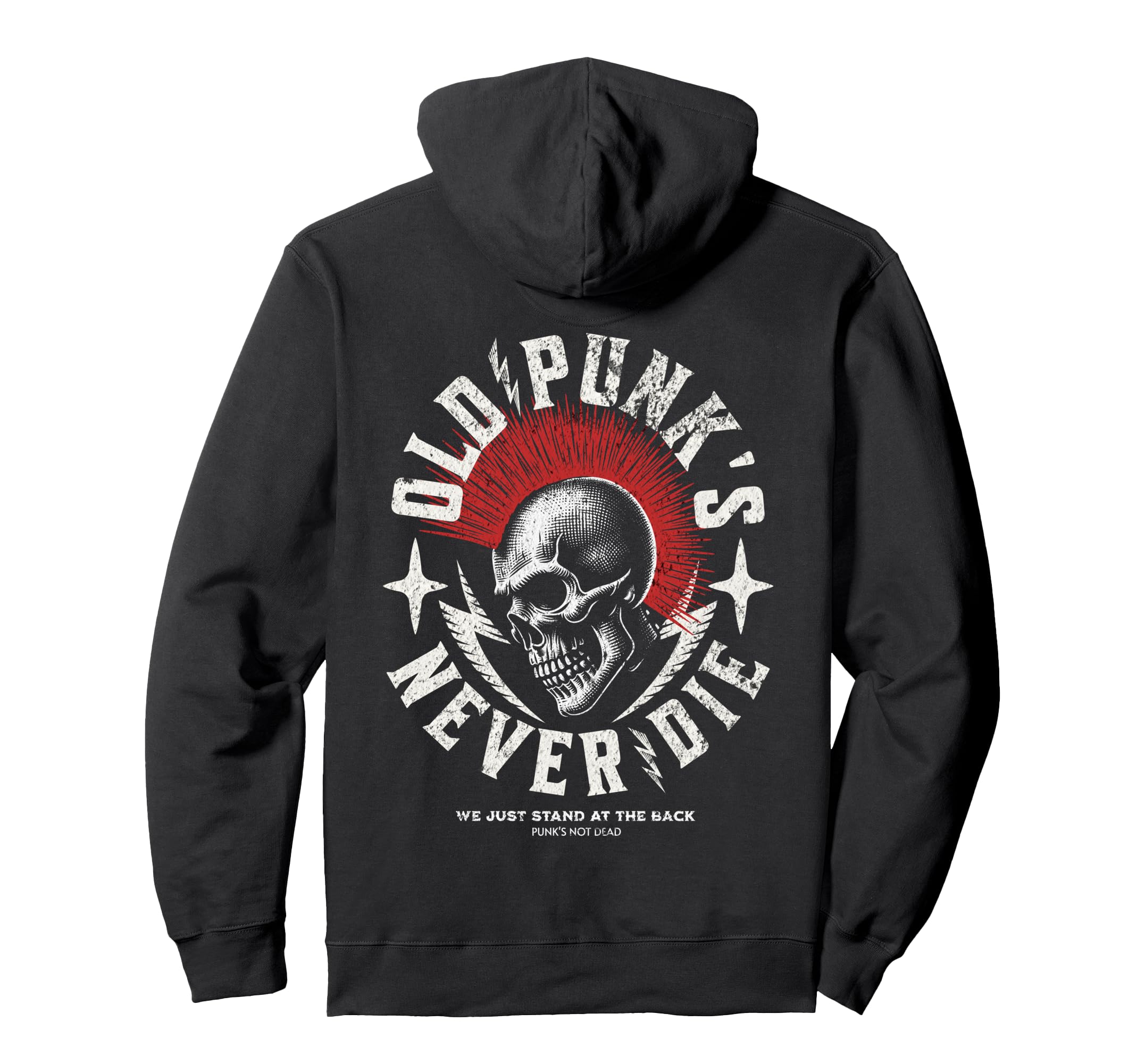 Old Punks Never Die Punk Rock Skull Hoodie - Novelty Apparel Men Women - T-Shirt, Sweatshirt, Hoodie