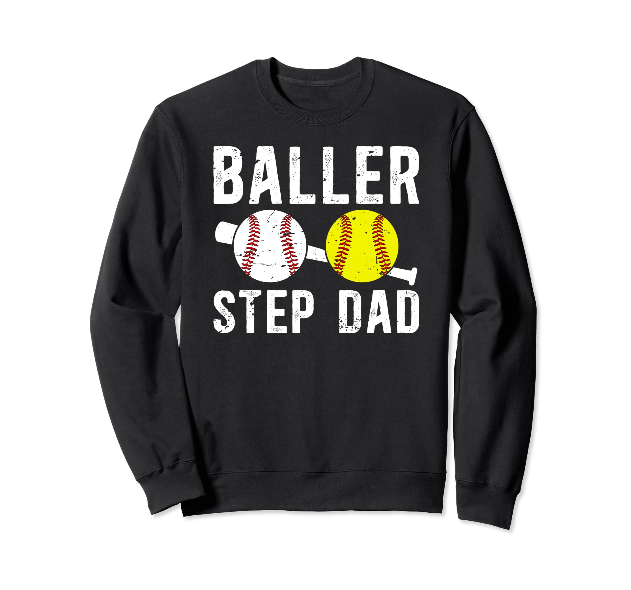 Baller Step Dad Proud Baseball Sweatshirt - Custom Art Print Men Women - T-Shirt, Sweatshirt, Hoodie