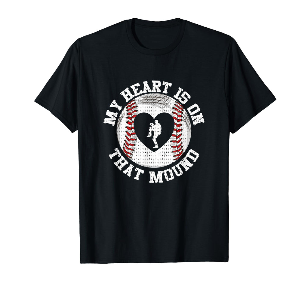 Heart Mom Grandma Funny Baseball Pitcher T-Shirt - Custom Art Print Unisex - T-Shirt, Sweatshirt, Hoodie