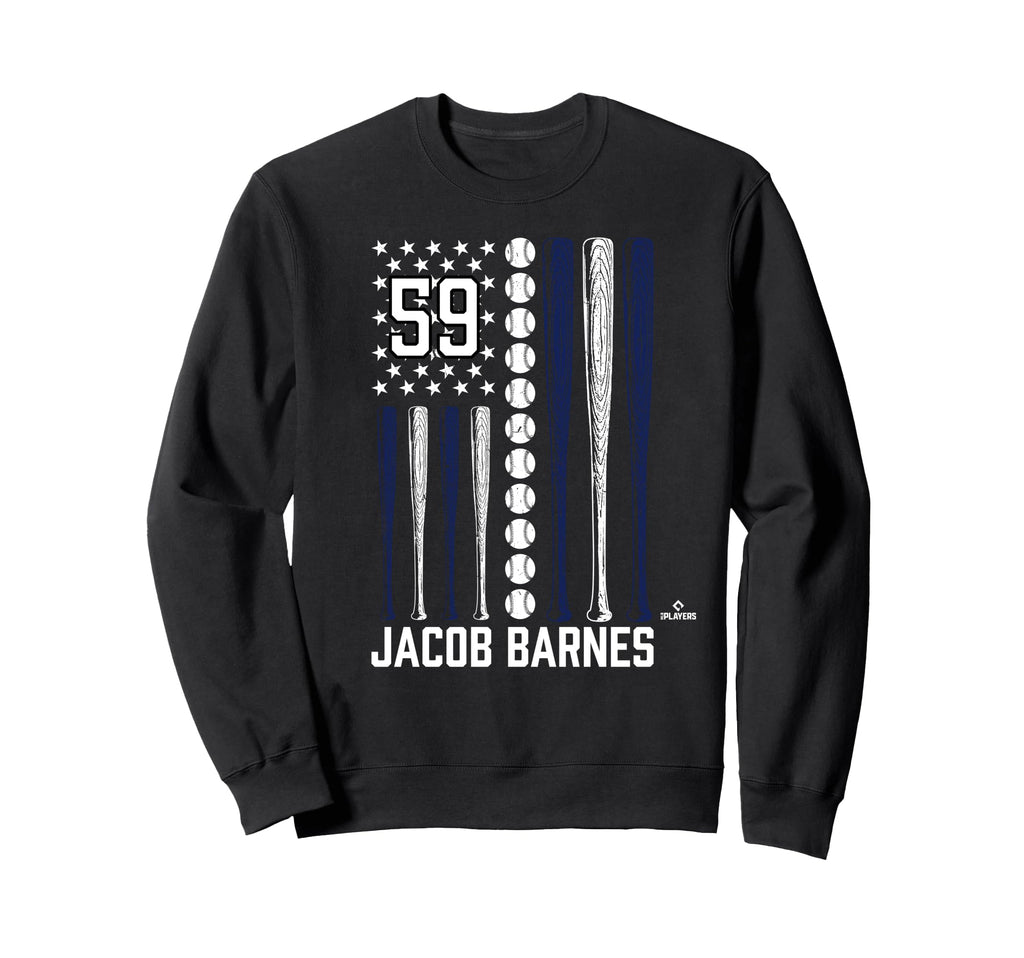 Baseball American Flag Jacob Barnes Sweatshirt - Fun Novelty Design Unisex - T-Shirt, Sweatshirt, Hoodie