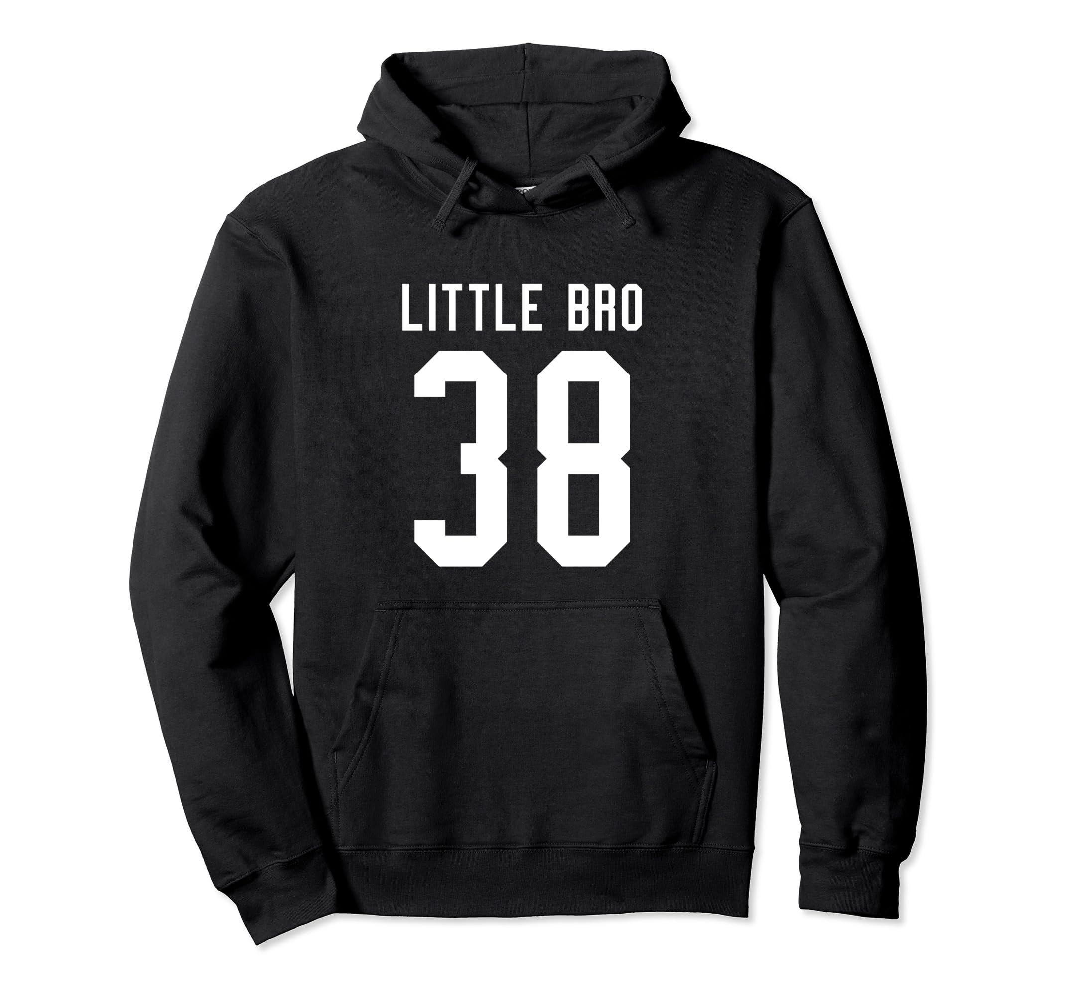 Number 38 Little Bro Biggest Fan Football Hoodie - Unique Graphic Unisex - T-Shirt, Sweatshirt, Hoodie
