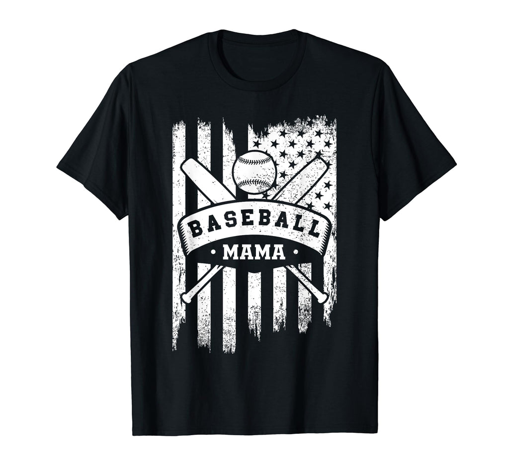 Baseball Mama Usa American Flag T-Shirt - Minimalist Print for Adults - T-Shirt, Sweatshirt, Hoodie