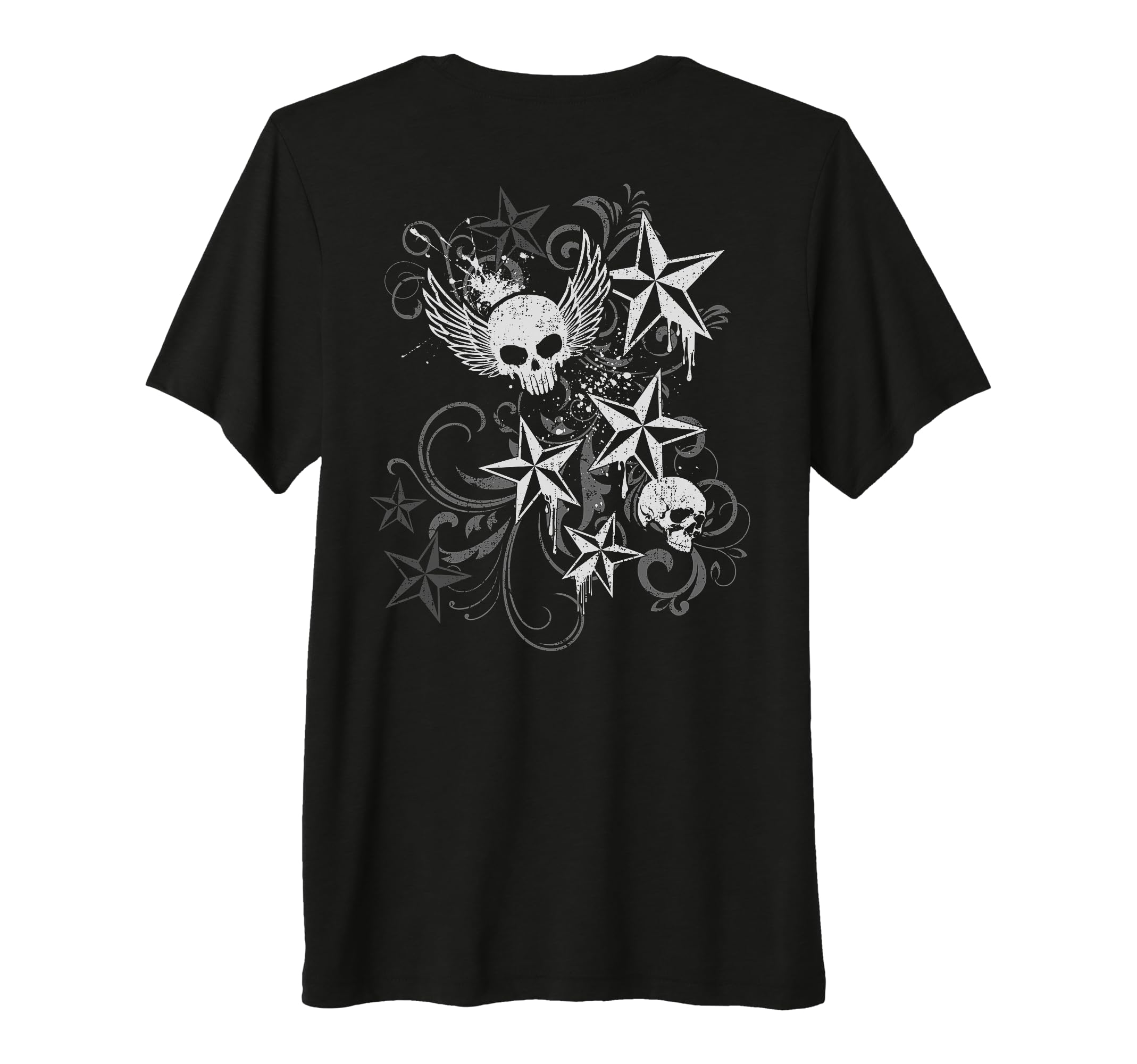 Y2K Grunge Skull Wings 2000S 90S Emo T-Shirt - Graphic Print Unisex - T-Shirt, Sweatshirt, Hoodie