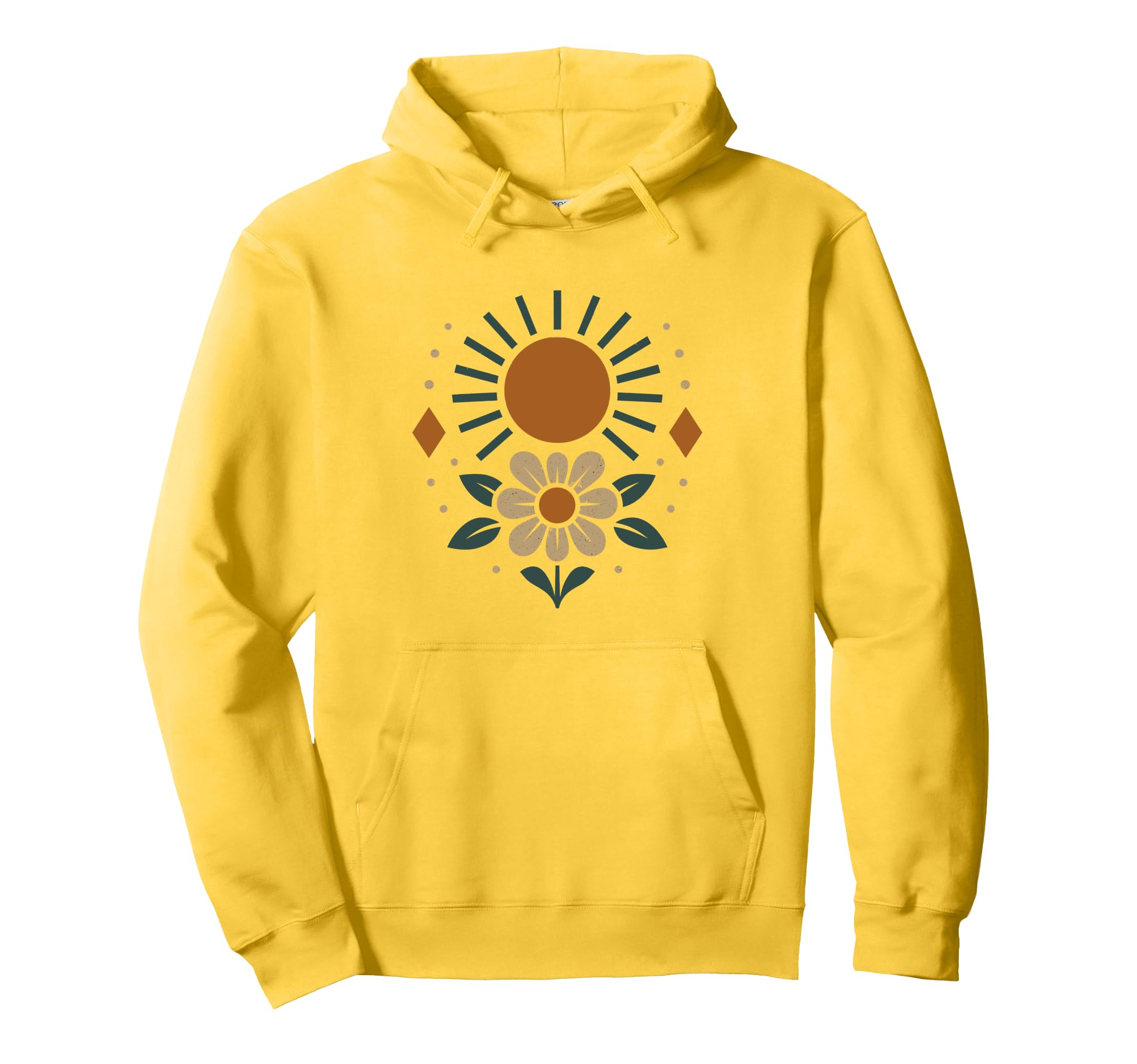 Sun And Flower Geometric Nature Hoodie - Novelty Apparel Unisex - T-Shirt, Sweatshirt, Hoodie