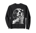 Beagle Drinking Iced Coffee Funny Dog Sweatshirt - Graphic Print Men Women - T-Shirt, Sweatshirt, Hoodie