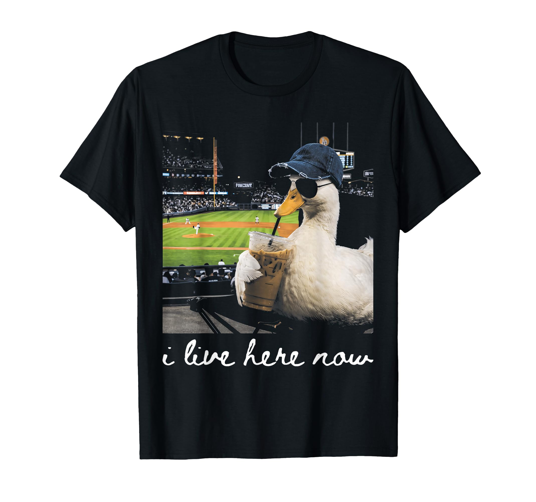 I Live Here Now Goose Goose Funny T-Shirt - Aesthetic Graphic Unisex - T-Shirt, Sweatshirt, Hoodie