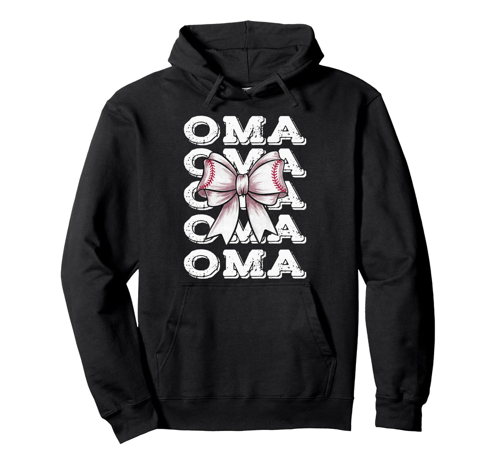 Coquette Baseball Oma Matching Family Bow Hoodie - Custom Art Print Unisex - T-Shirt, Sweatshirt, Hoodie