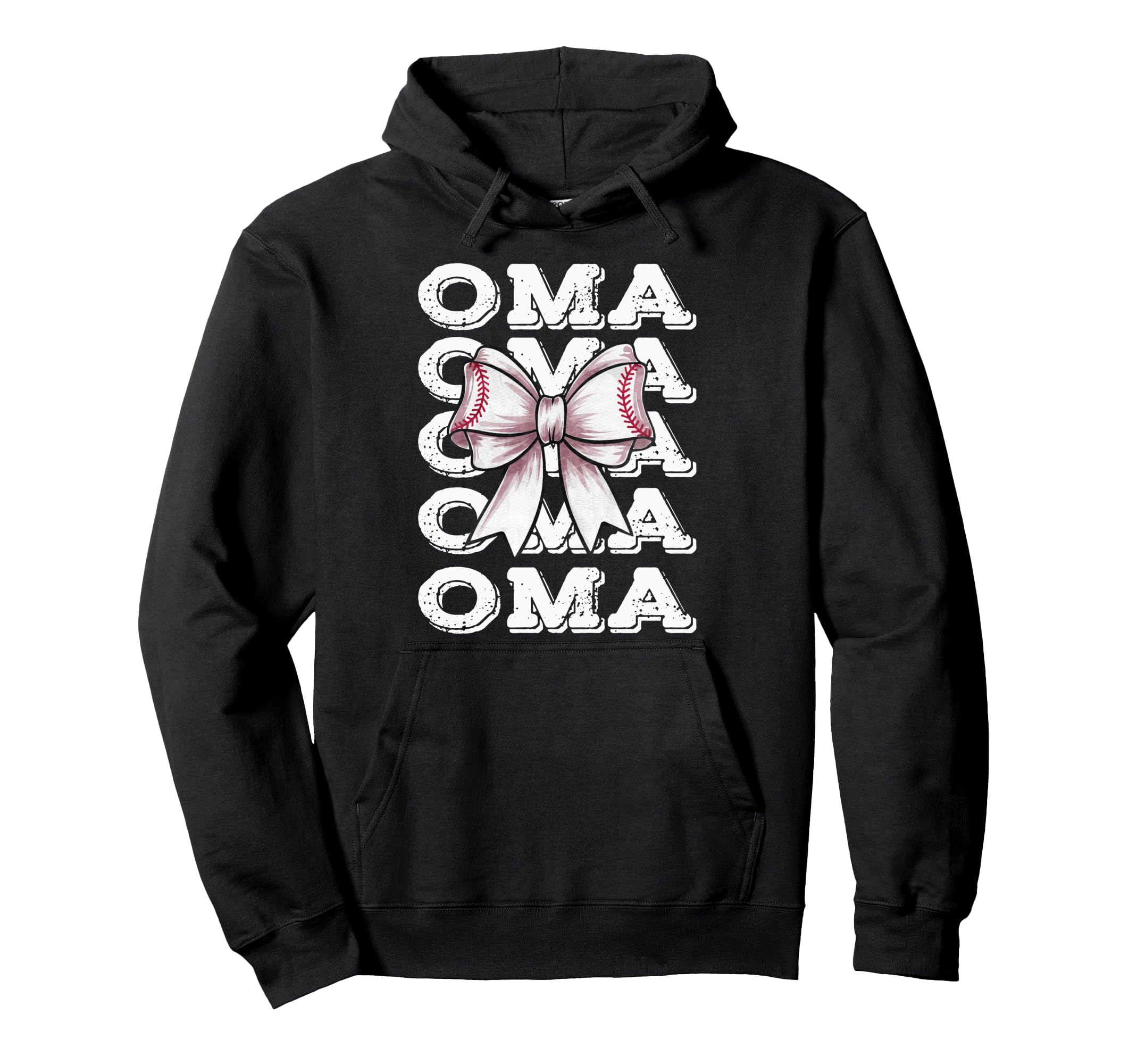 Coquette Baseball Oma Matching Family Bow Hoodie - Custom Art Print Unisex - T-Shirt, Sweatshirt, Hoodie