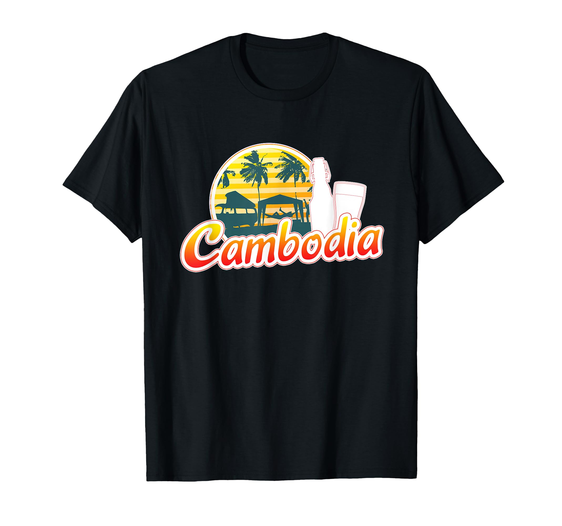 Cambodia Traveller Backpacker Sunset T-Shirt - Unique Graphic for Adults - T-Shirt, Sweatshirt, Hoodie
