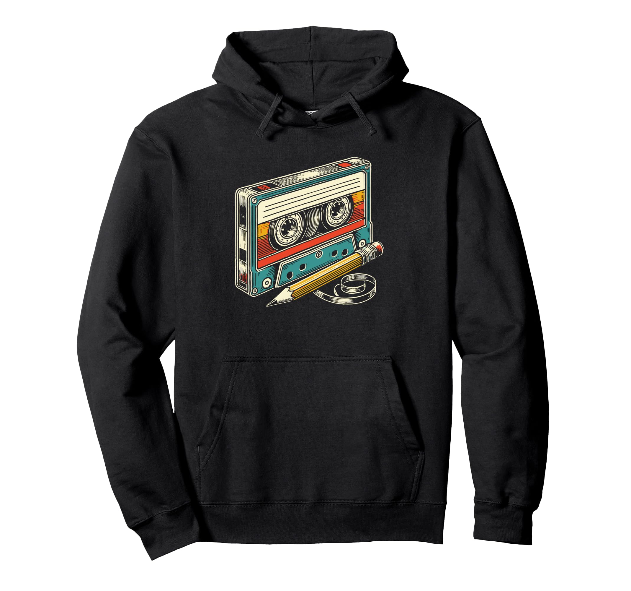 Cassette Tape Pencil Hoodie - Aesthetic Graphic Unisex - T-Shirt, Sweatshirt, Hoodie