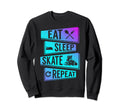 Roller Skating Funny Eat Sleep Sweatshirt - Unique Graphic for Adults - T-Shirt, Sweatshirt, Hoodie