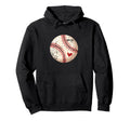 Distressed Baseball Heart Trendy Sports Hoodie - Custom Art Print Men Women - T-Shirt, Sweatshirt, Hoodie