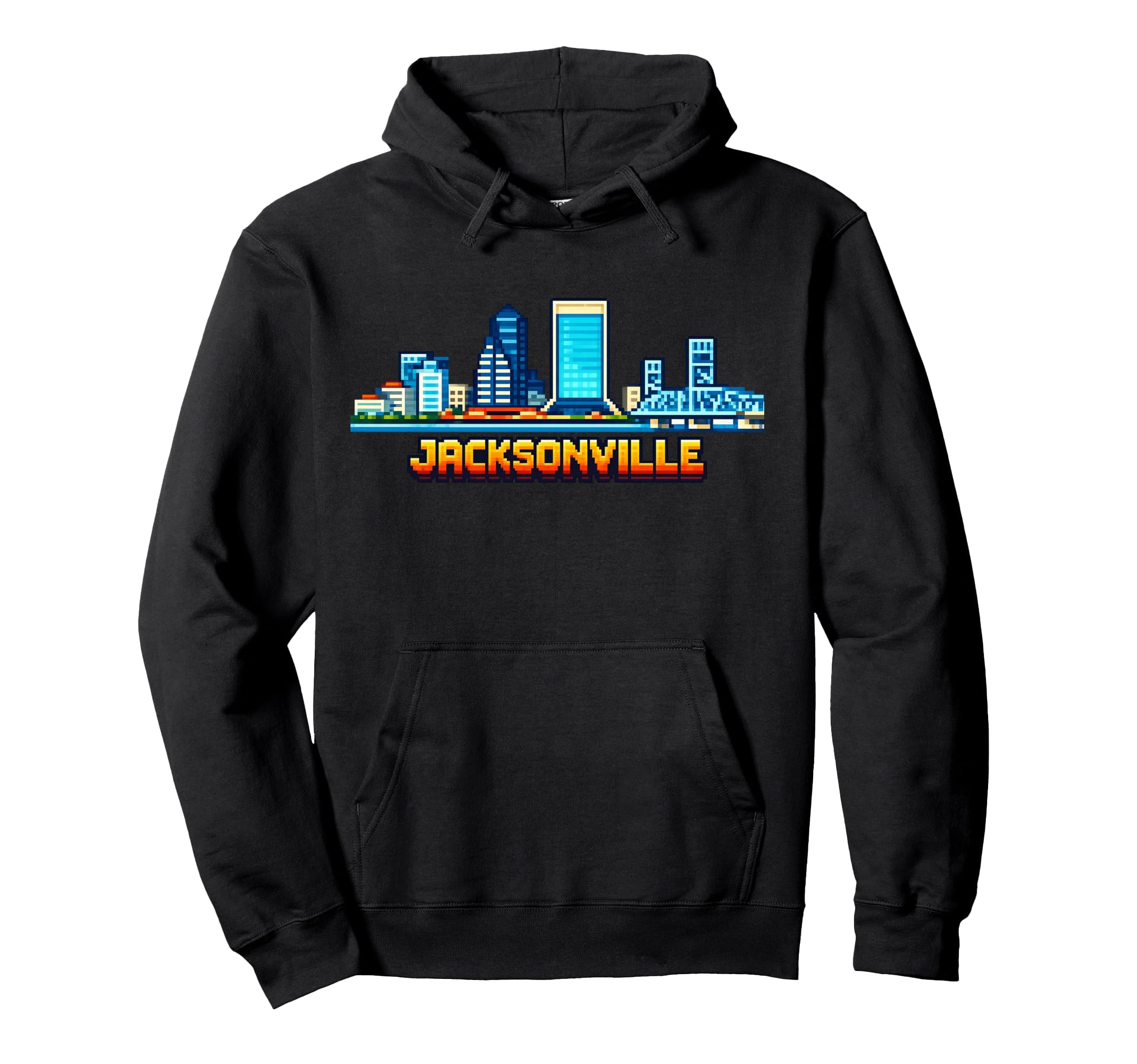 Jacksonville 8 Bit Video Arcade Gamer Hoodie - Casual Everyday Wear Unisex - T-Shirt, Sweatshirt, Hoodie