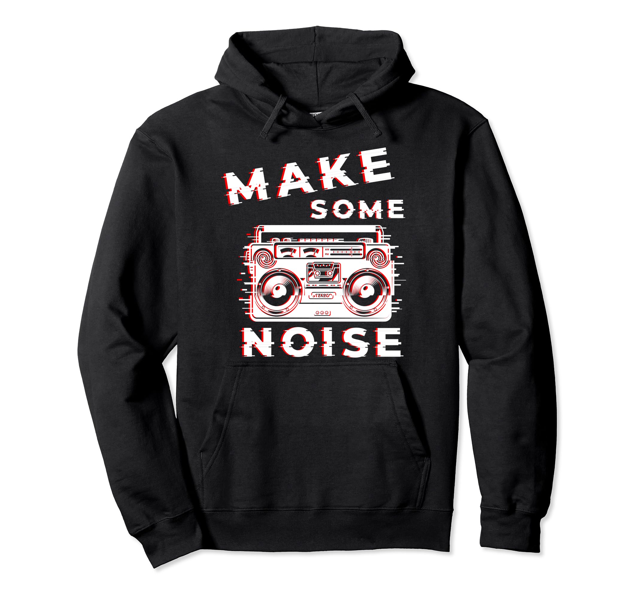 Ghetto Blaster Boombox Cassette Tape Hoodie - Unique Graphic for Adults - T-Shirt, Sweatshirt, Hoodie