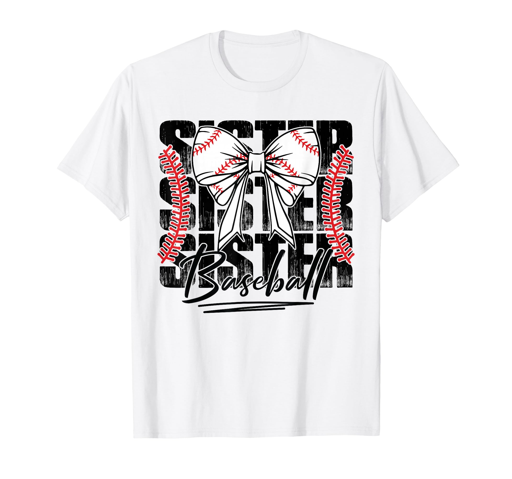 Baseball Sister Coquette Bow Game Day T-Shirt - Novelty Apparel Men Women - T-Shirt, Sweatshirt, Hoodie