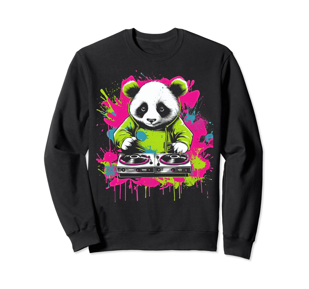 Kawaii Panda Dj Japanese Edm Sweatshirt - Casual Everyday Wear for Adults - T-Shirt, Sweatshirt, Hoodie