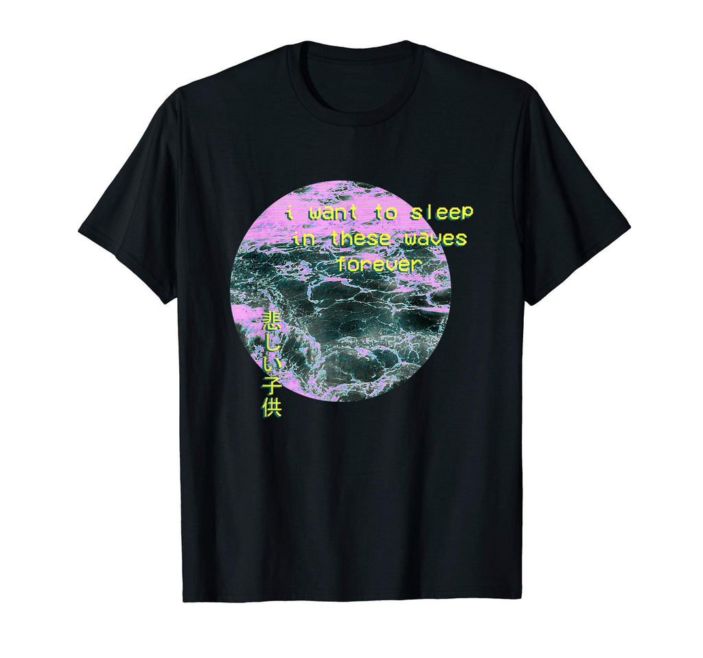 Aesthetic Vaporwave Waves Emotional T-Shirt - Trendy Graphic Unisex - T-Shirt, Sweatshirt, Hoodie