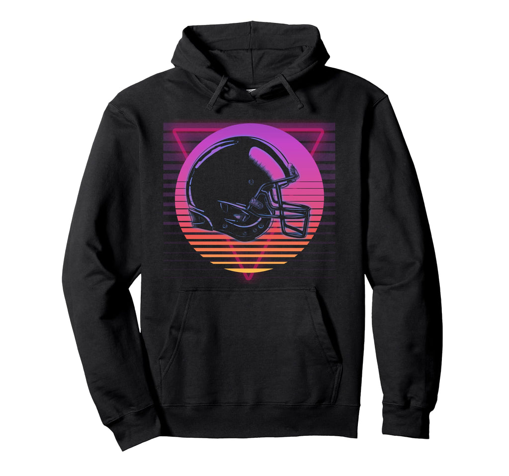 Football Ball Helmet Vaporwave 80S 90S Hoodie - Trendy Graphic Men Women - T-Shirt, Sweatshirt, Hoodie