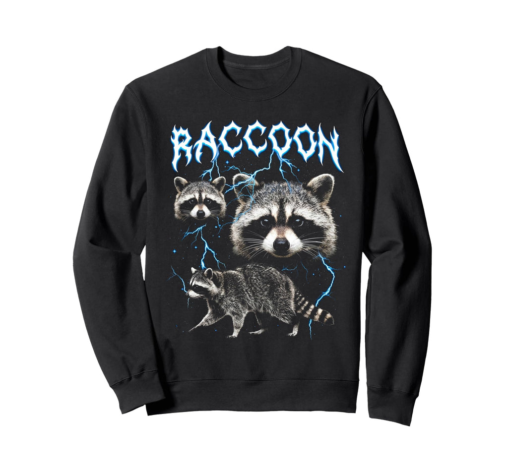 Raccoon 90S Heavy Metal Raccoon Sweatshirt - Unique Graphic Men Women - T-Shirt, Sweatshirt, Hoodie
