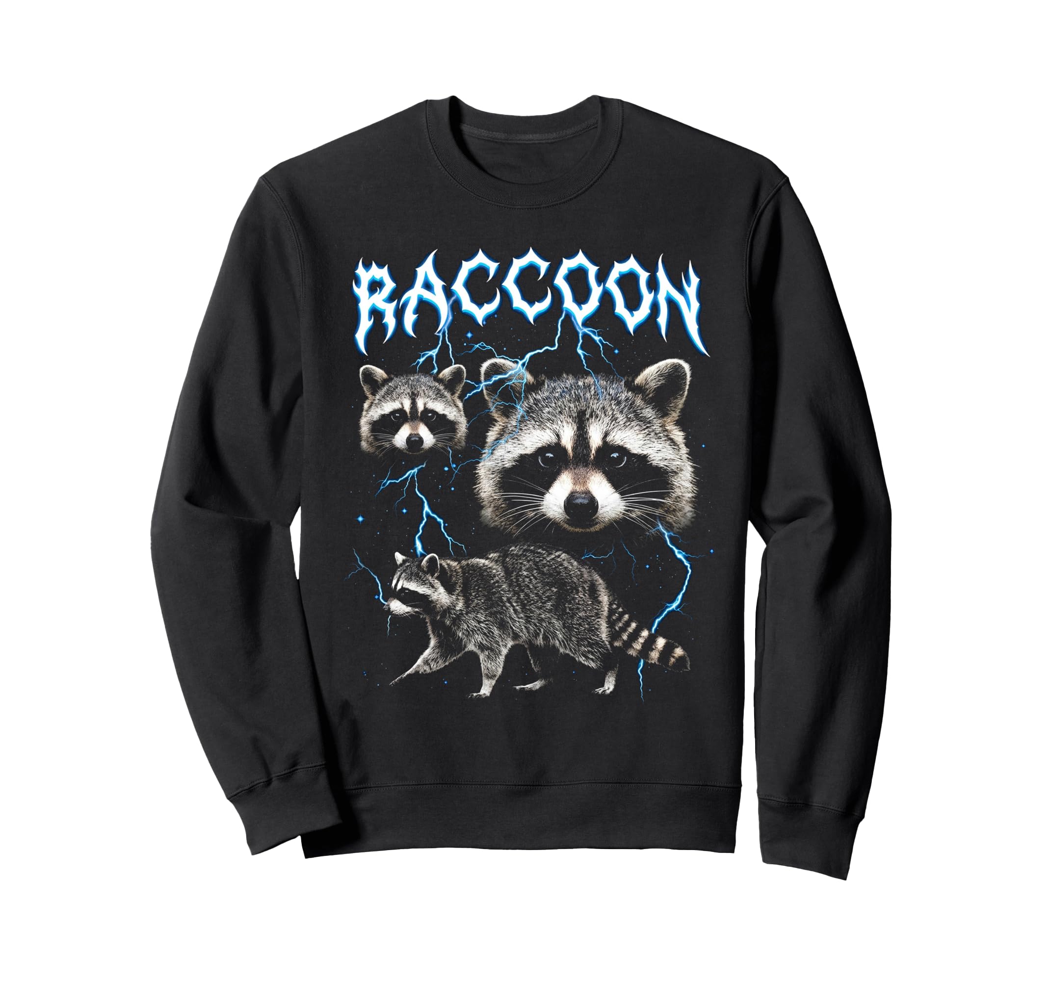 Raccoon 90S Heavy Metal Raccoon Sweatshirt - Unique Graphic Men Women - T-Shirt, Sweatshirt, Hoodie