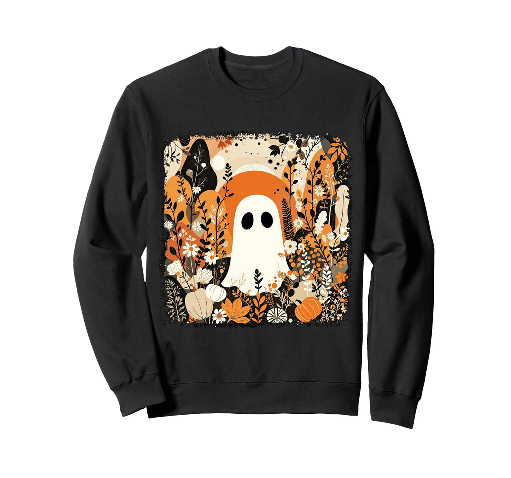 Halloween Ghost Spooky Season Boho Sweatshirt - Unique Graphic Men Women - T-Shirt, Sweatshirt, Hoodie