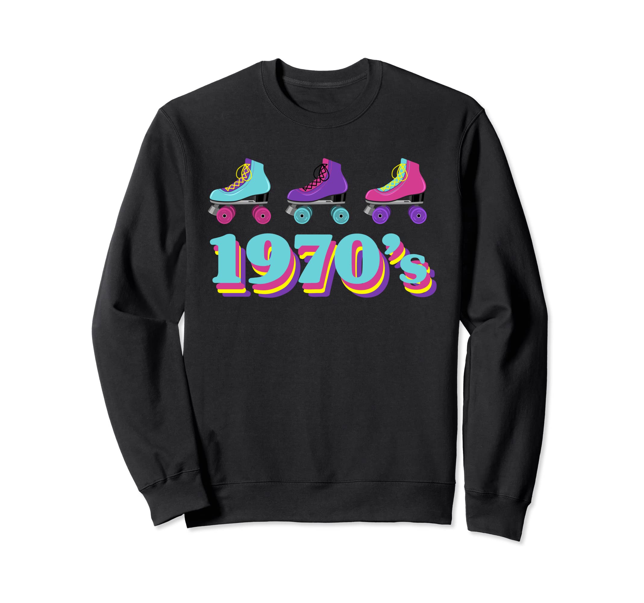 1970S Roller Skates 70S Party Sweatshirt - Casual Everyday Wear for Adults - T-Shirt, Sweatshirt, Hoodie