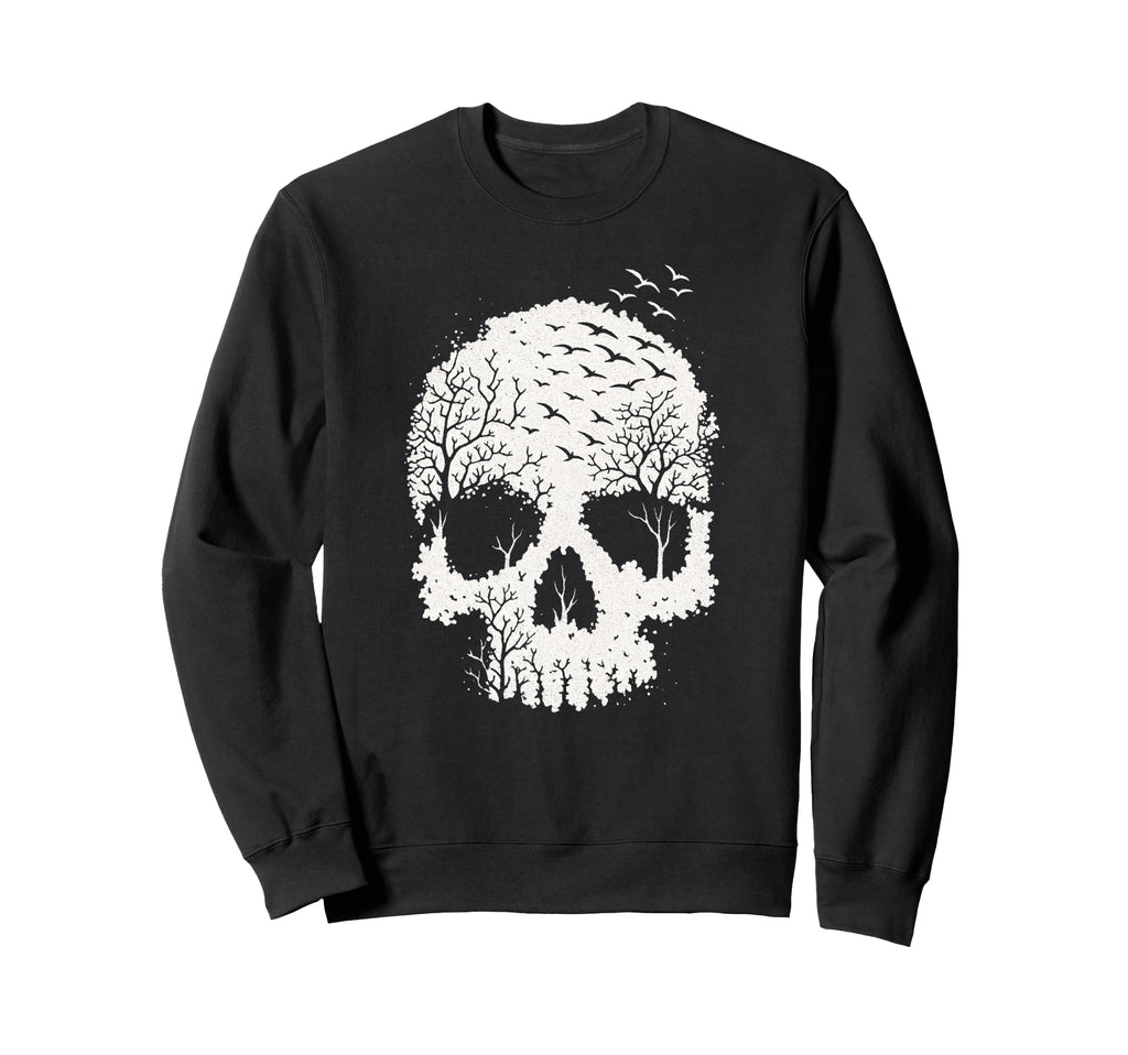 Skull Nature Forest Gothic Grunge Sweatshirt - Trendy Graphic for Adults - T-Shirt, Sweatshirt, Hoodie