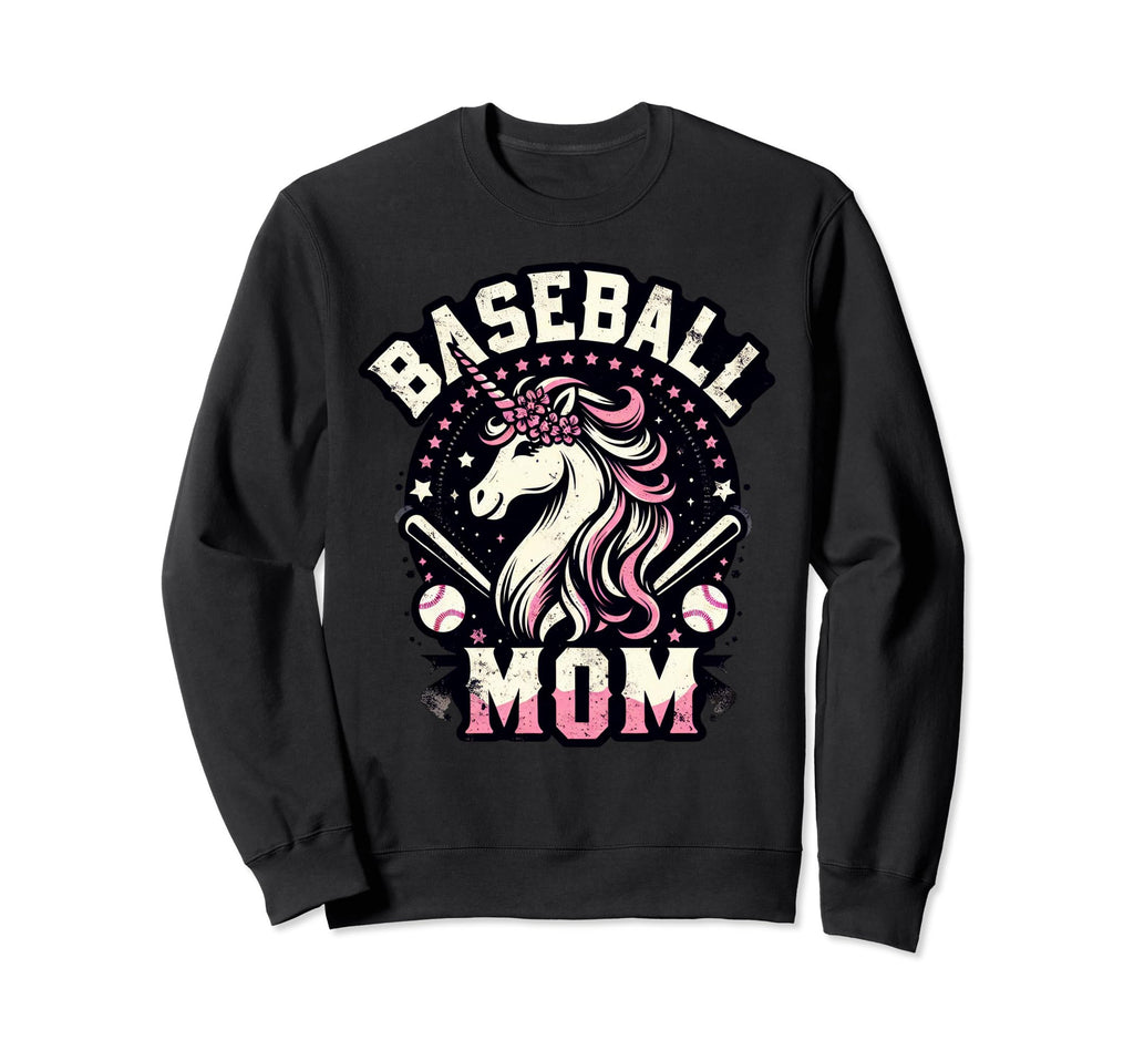 Womens Baseball Mom Unicorn Sweatshirt - Fun Novelty Design Men Women - T-Shirt, Sweatshirt, Hoodie