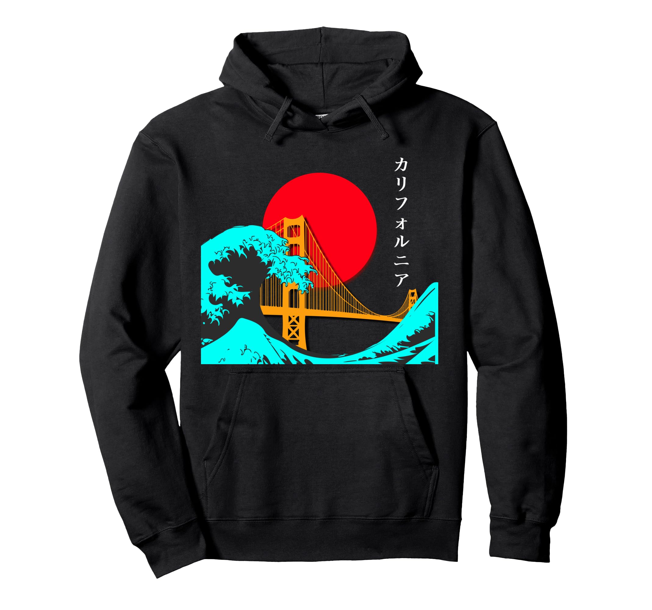 Vaporwave Aesthetic Japan Golden Gate Hoodie - Unique Graphic for Adults - T-Shirt, Sweatshirt, Hoodie