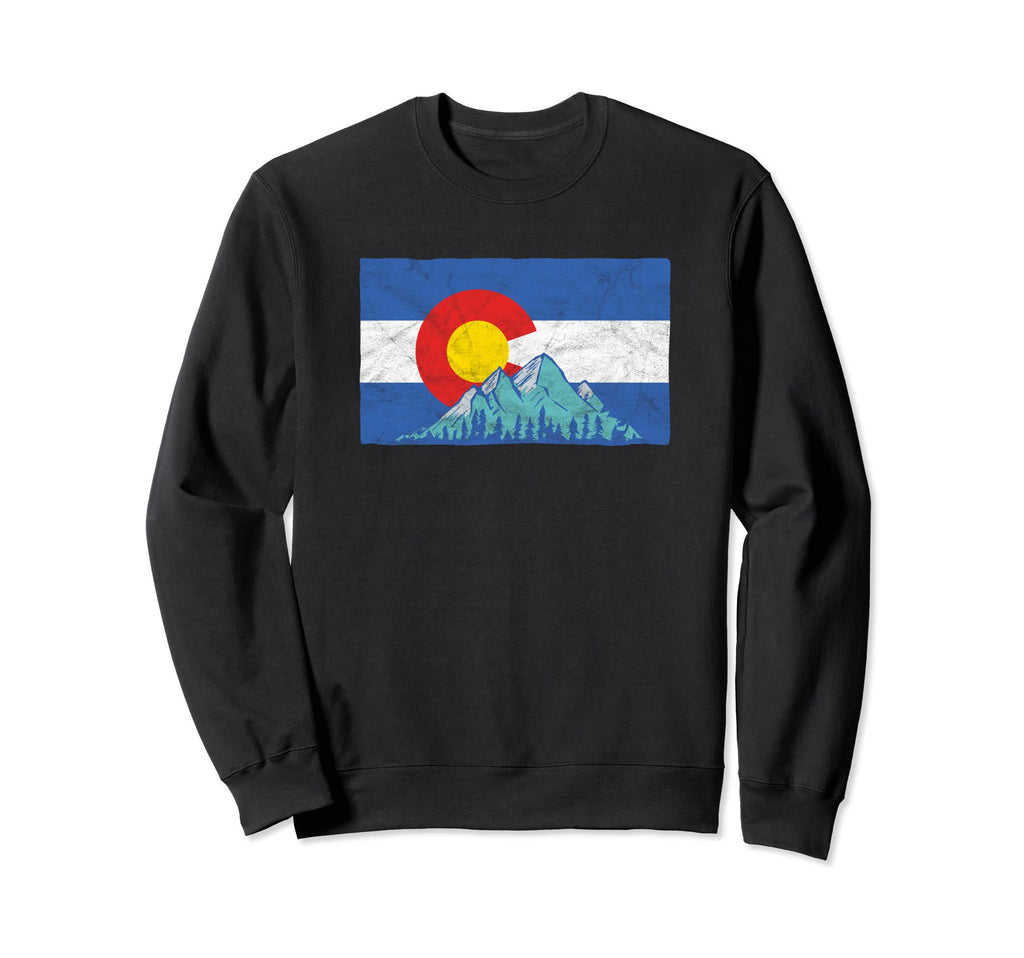 Colorado Flag And Rocky Mountain Sweatshirt - Custom Art Print for Adults - T-Shirt, Sweatshirt, Hoodie