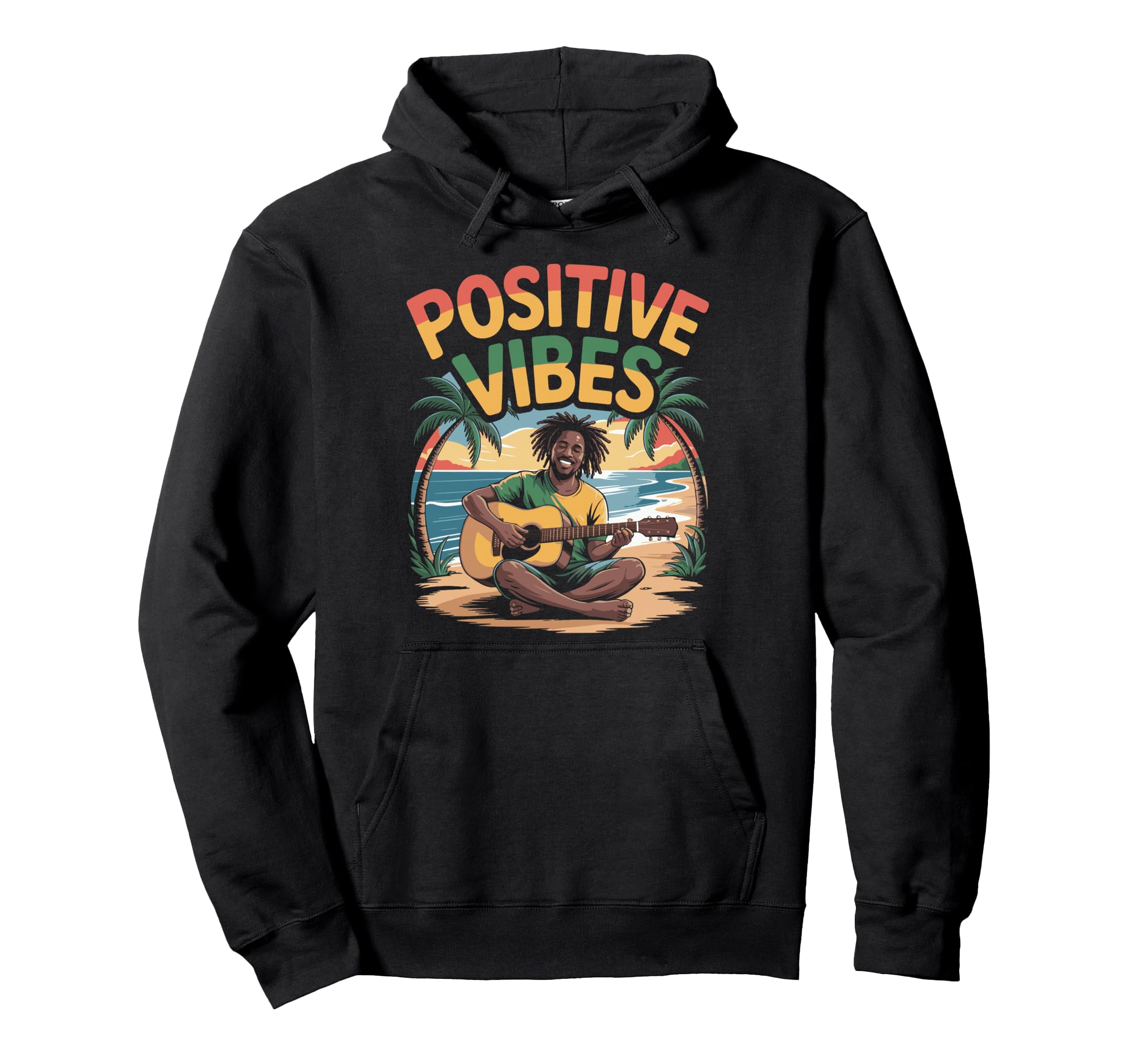 Rasta Positive Vibes Reggae Jamaican Hoodie - Streetwear Style for Adults - T-Shirt, Sweatshirt, Hoodie