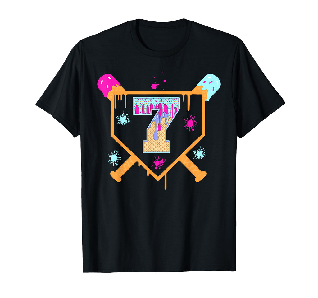 7Th Birthday Baseball Drip 7 Year Old T-Shirt - Trendy Graphic for Adults - T-Shirt, Sweatshirt, Hoodie