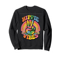 Groovy Hippie Vibes Flower Sweatshirt - Fun Novelty Design for Adults - T-Shirt, Sweatshirt, Hoodie