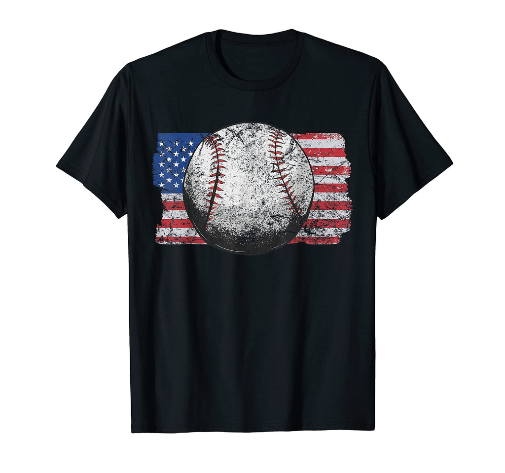 Patriotic Flag Baseball Softball 4 T-Shirt - Aesthetic Graphic Men Women - T-Shirt, Sweatshirt, Hoodie