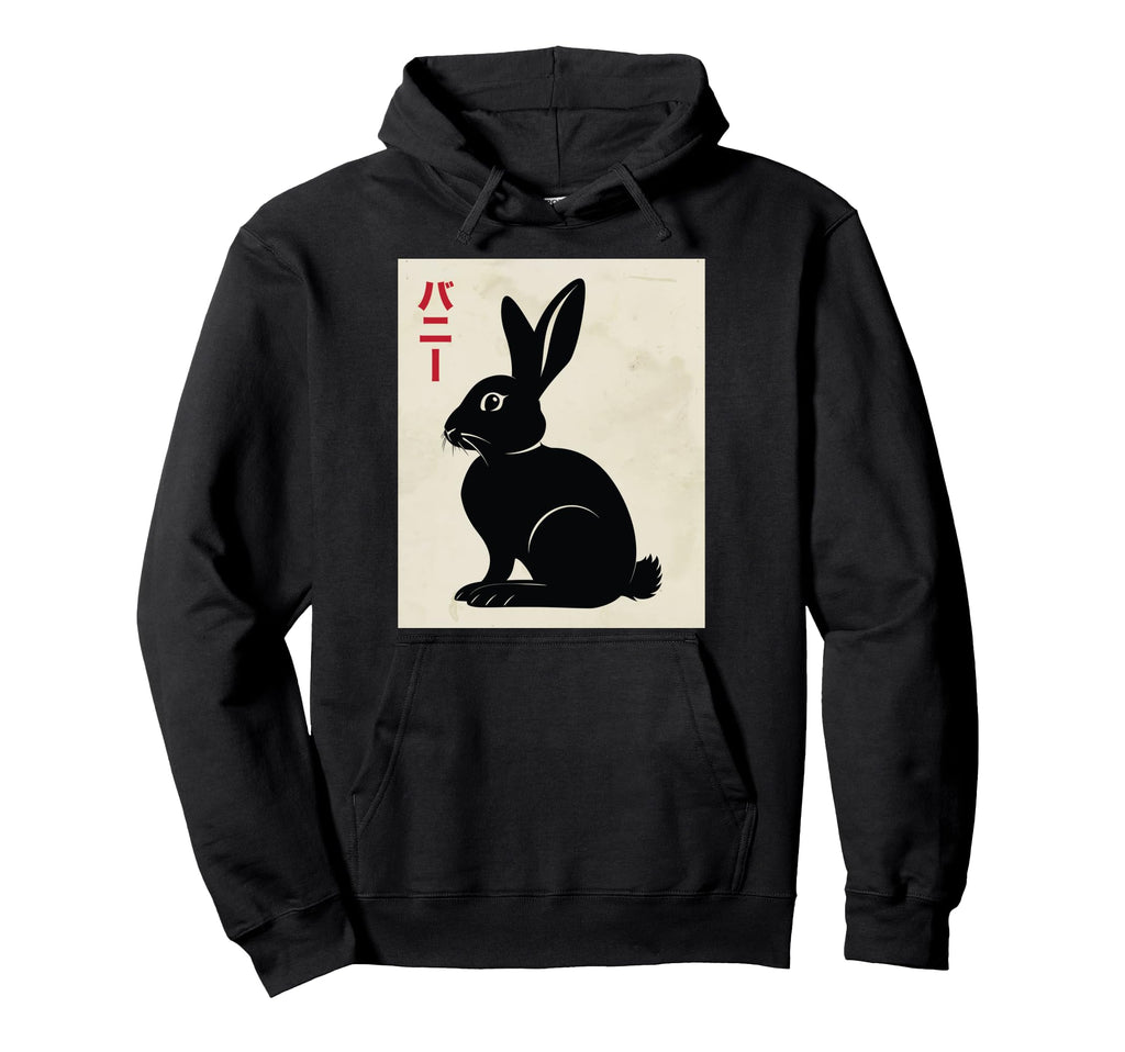 Rabbit Ukiyo E Art Japan Theme Pastel Hoodie - Novelty Apparel Unisex - T-Shirt, Sweatshirt, Hoodie
