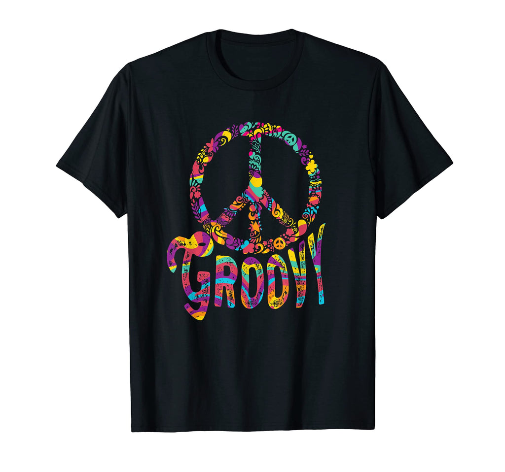 Hippie Groovy Peace Sign Symbol T-Shirt - Fun Novelty Design for Adults - T-Shirt, Sweatshirt, Hoodie